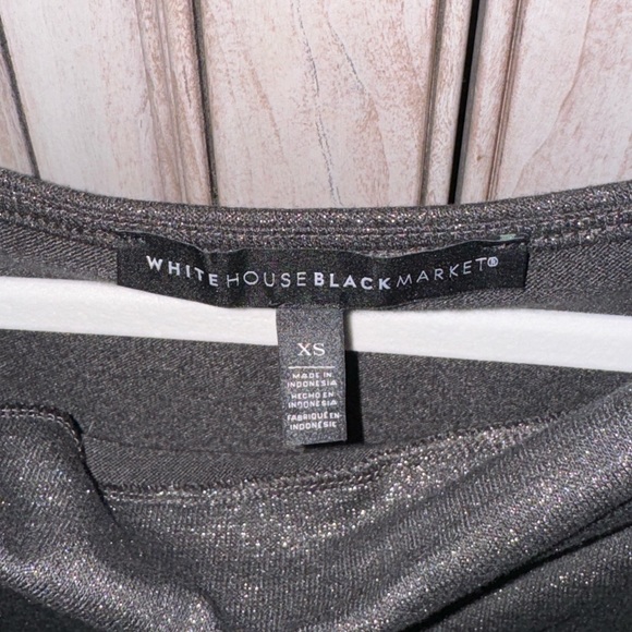 White House Black/Grey Market Long sleeve Sparkle Top Size XS - Picture 3 of 3